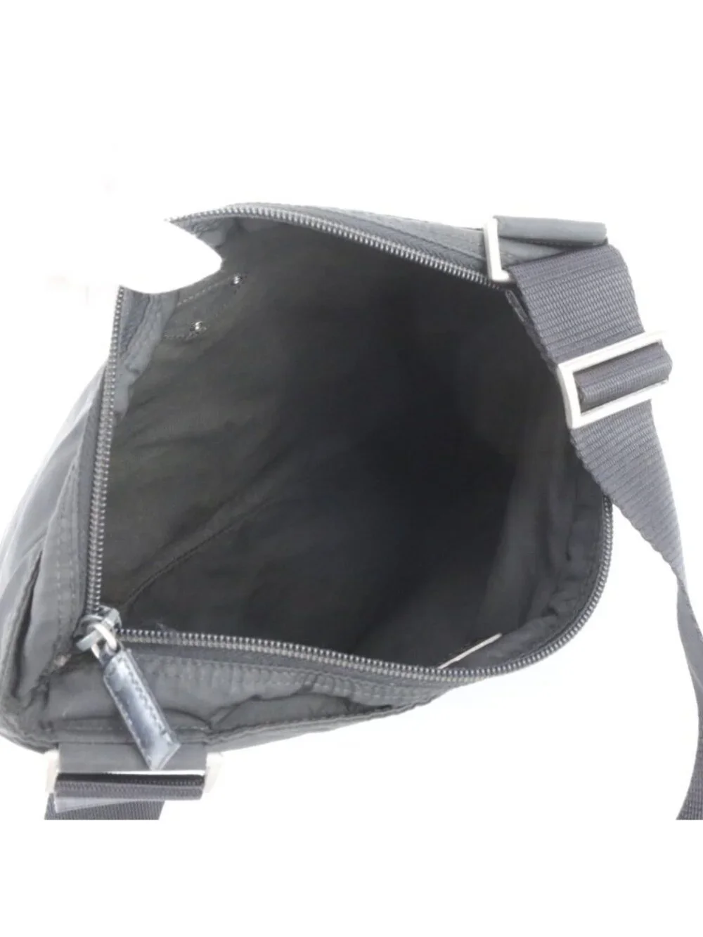Prada Tessuto Nylon Triangle Logo Shoulder Bag Crossbody Messenger Black
